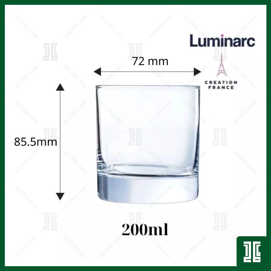 Bộ 6 cốc (ly) thủy tinh Luminarc Islande 200ml – 19122 | Hàng chính hãng