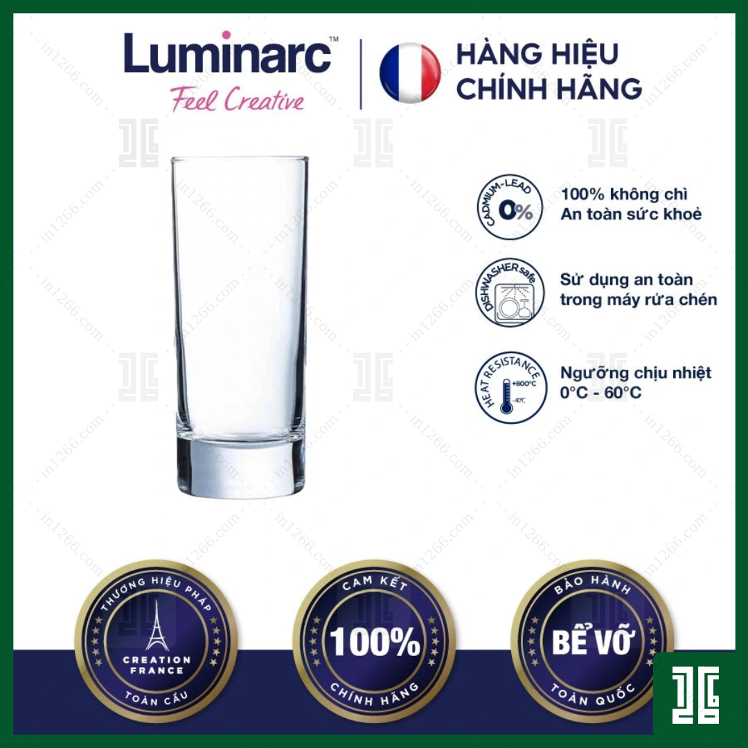 Bộ 6 cốc (ly) thủy tinh Luminarc Islande 150ml – 12829/E5878 | Hàng chính hãng, thủy tinh cao cấp