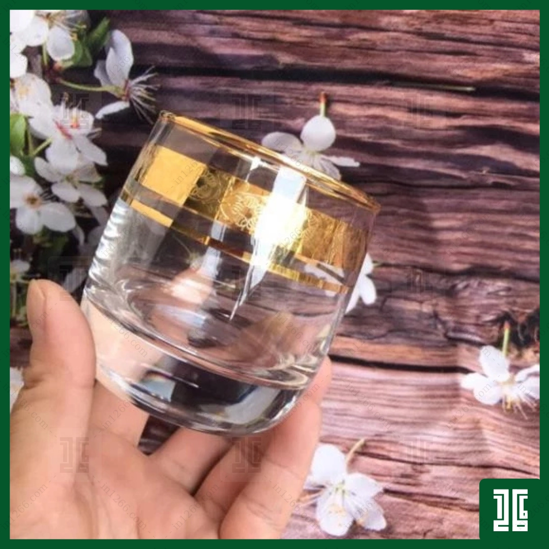Bộ 6 chiếc Cốc Luminarc khảm vàng 13791, chính hãng Luminarc Pháp nhập khẩu, dung tích ~200ml
