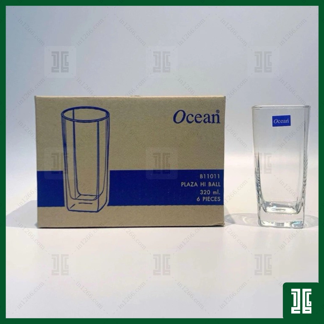 Bộ 6 Cốc Thủy Tinh Đáy Vuông Cao Plaza – B11011 – 320ml chính hãng Ocean